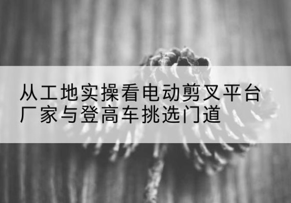 绩溪电动剪叉升降平台厂家-从工地实操看电动剪叉平台厂家与登高车挑选门道